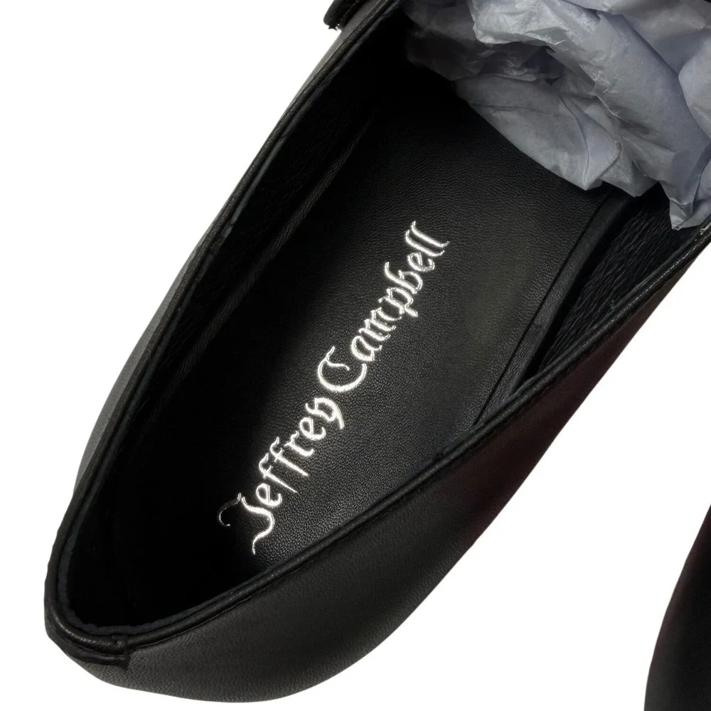 NIB Jeffrey Campbell Elise 2 Mary Janes Black Leather Sz 10 Anthropologie Ballet